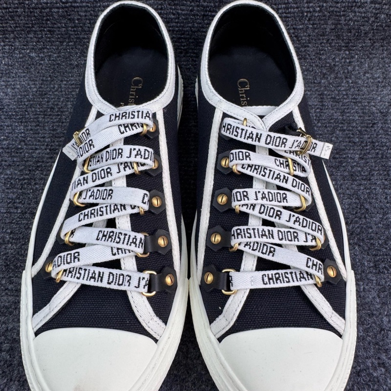 99新 Dior迪奧 Walk'n'Dior黑白拼色帆布鞋】37碼 女款 低幫 。-1