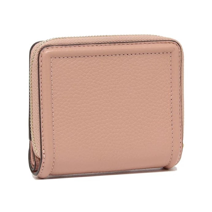 快速出貨！【TORY BURCH】BURCH】BURCH】素面皮革短夾-粉紅色-1