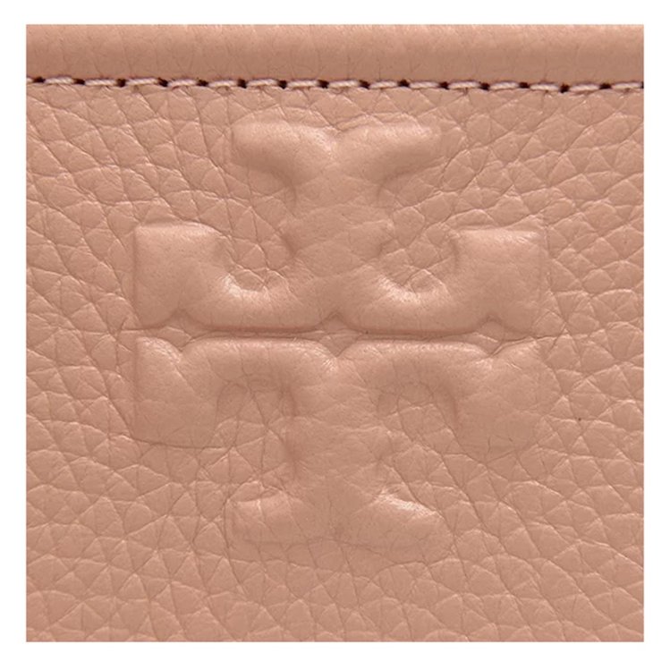 快速出貨！【TORY BURCH】BURCH】BURCH】素面皮革短夾-粉紅色-5