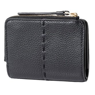 快速出貨！【TORY BURCH】BURCH】BURCH】縫線造型按釦短夾-黑色-2