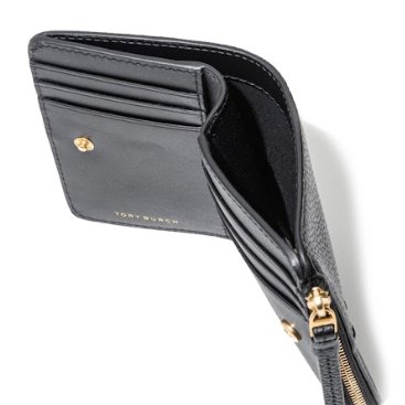 快速出貨！【TORY BURCH】BURCH】BURCH】縫線造型按釦短夾-黑色-3