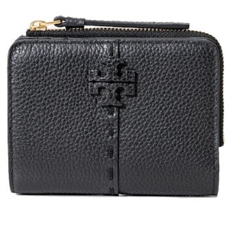 快速出貨！【TORY BURCH】BURCH】BURCH】縫線造型按釦短夾-黑色-4