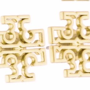 快速出貨！【TORY BURCH】BURCH】BURCH】雙T-LOGO鏤空耳環-金色-4