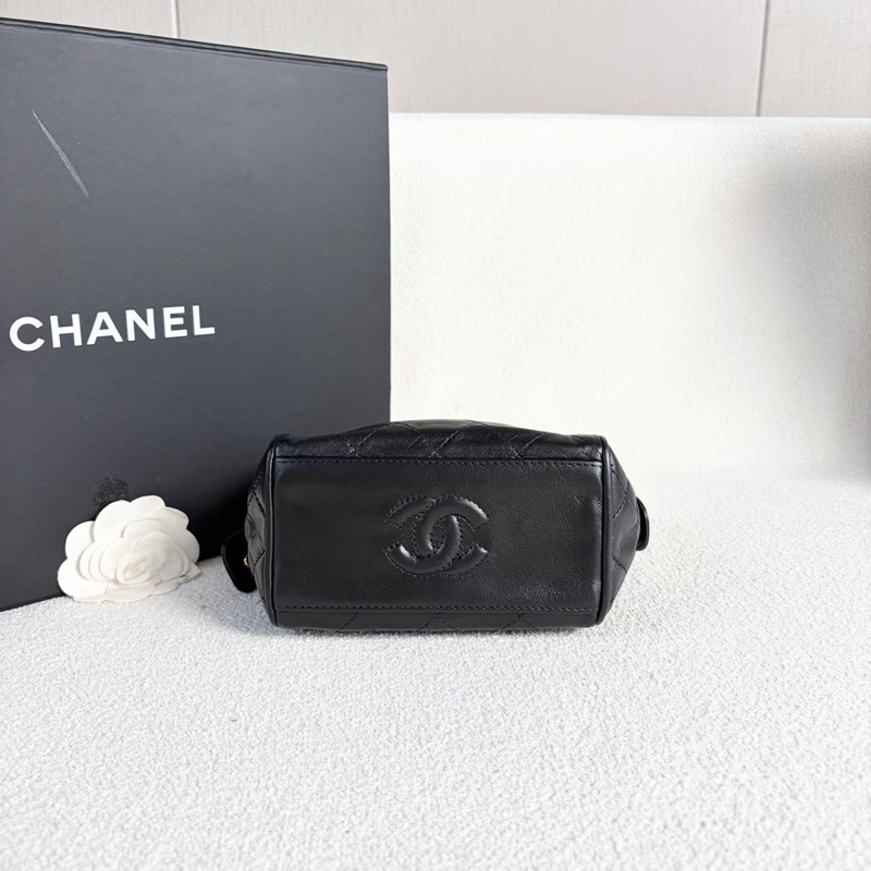 Chanel中古肩背包 黑色 金扣 牛皮98新配件塵袋 15*14*9-4