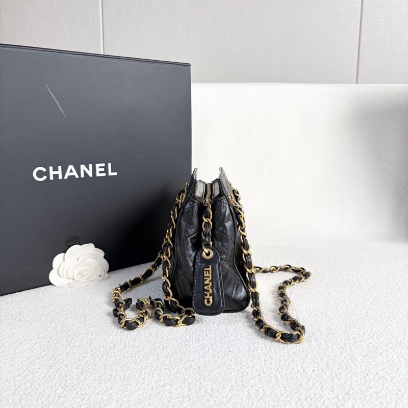 Chanel中古肩背包 黑色 金扣 牛皮98新配件塵袋 15*14*9-6