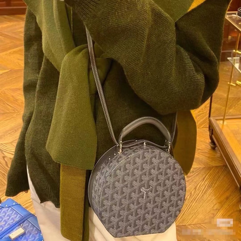GOYARD alto 圓餅硬盒包圓盒子帽箱,珍藏款18.5*17.5*7 98新配件塵袋-1