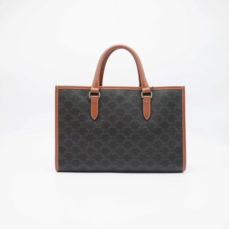 CELINE 橫版 老花 mini tote 購物袋tote包  官網mini號35*22*7cm 98新配件塵袋-6