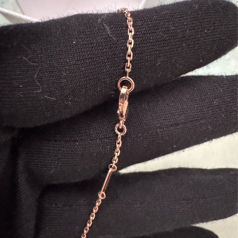 VCA玫瑰金灰母貝四葉項鏈-24