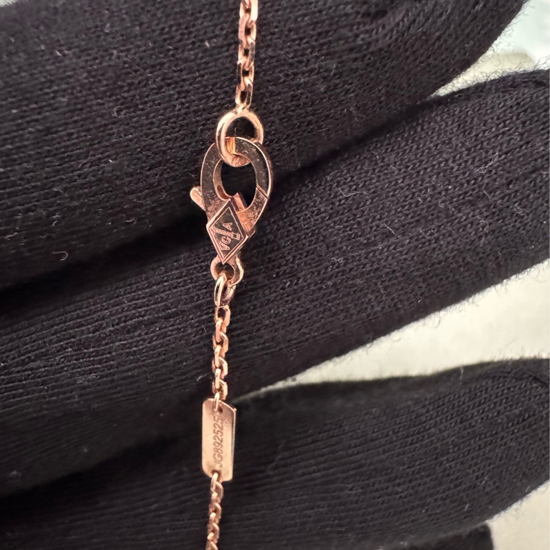 VCA玫瑰金灰母貝四葉項鏈-27