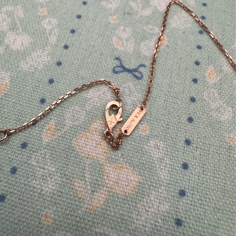 VCA玫瑰金灰母貝四葉項鏈-21