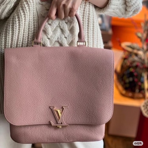 LV Volta粉色金扣手提肩背郵差包27*26*10.5 98新配件塵袋