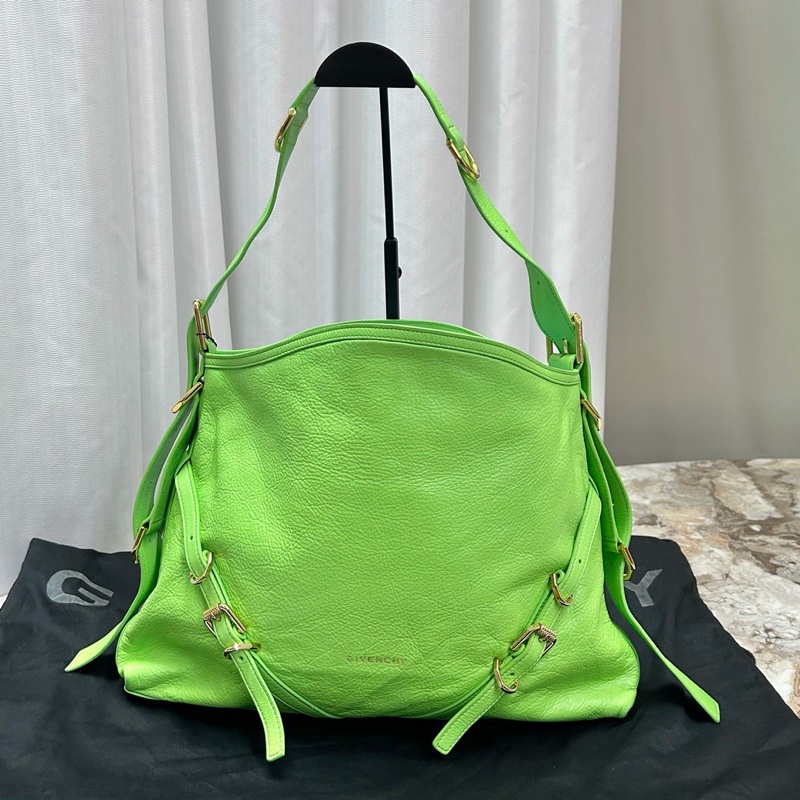 GIVENCHY Voyou綠色中號 托特肩背斜背包38*28*4.5 98新配件塵袋-2