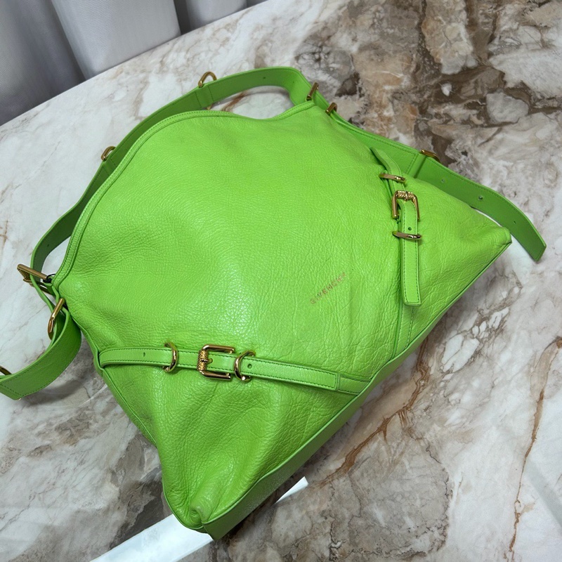 GIVENCHY Voyou綠色中號 托特肩背斜背包38*28*4.5 98新配件塵袋-6