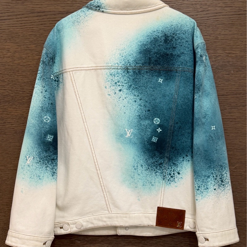 LV丹寧潑墨夾克-1
