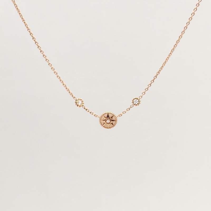 DIOR ROSEDESVENTS粉色蛋白石八芒星羅盤項鏈18K玫瑰金/鑽石-1