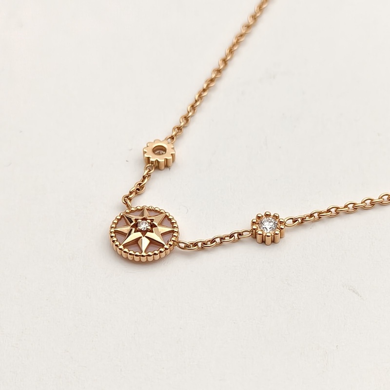 DIOR ROSEDESVENTS粉色蛋白石八芒星羅盤項鏈18K玫瑰金/鑽石-2