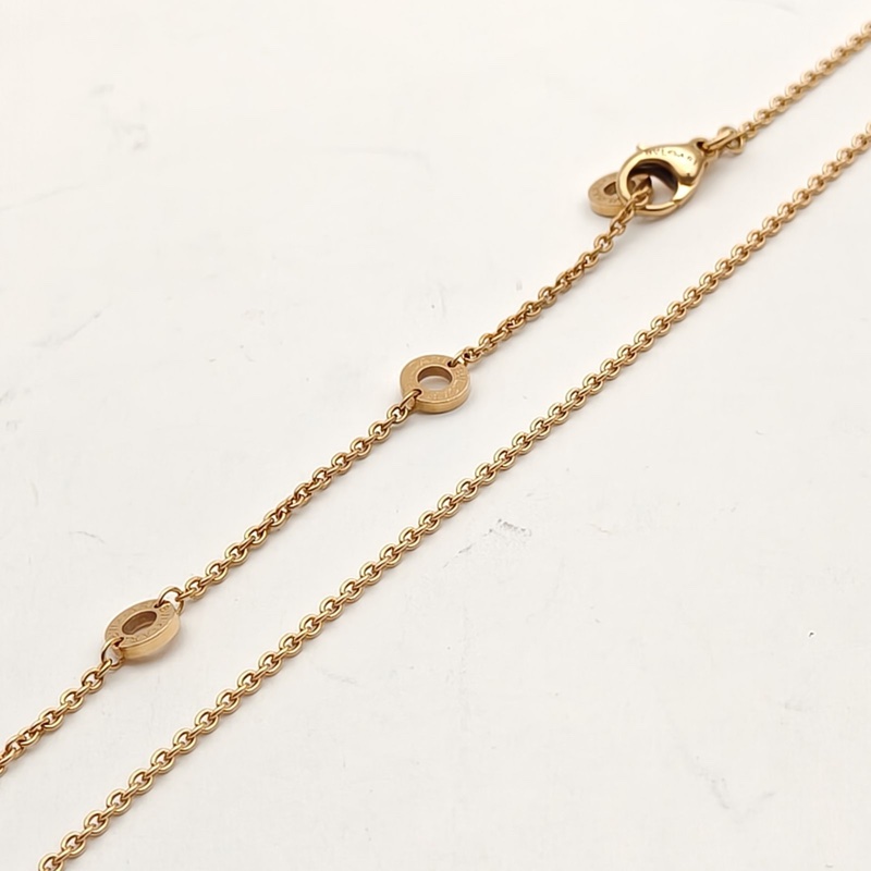 BVLGARI B.ZERO1彈簧項鏈三環扣雙邊鑽18K玫瑰金/鑽石-4