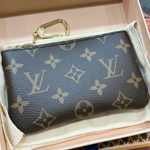 LV路易威登 Pochette Clés 經典老花金屬件 塗層帆布 錢包 小號 25年 配件: 盒子