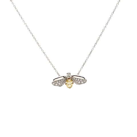 TIFFANY&CO 18K黃金鑽石pt950Paperflowers花韻系列螢火蟲項鏈