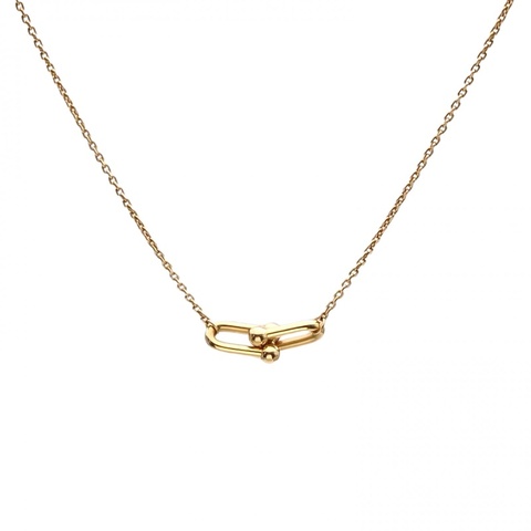 TIFFANY&CO 18K黃金HardWear系列單鏈環項鏈小號