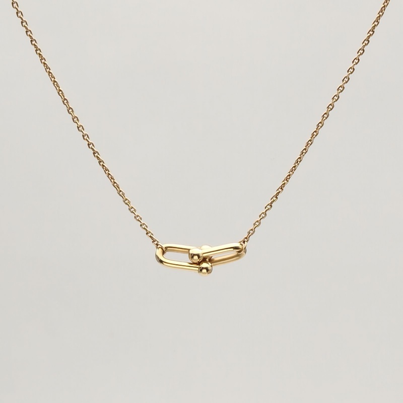 TIFFANY&CO 18K黃金HardWear系列單鏈環項鏈小號-1