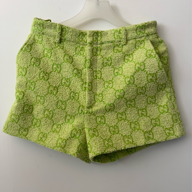Gucci螢光綠雙G短褲42號-0