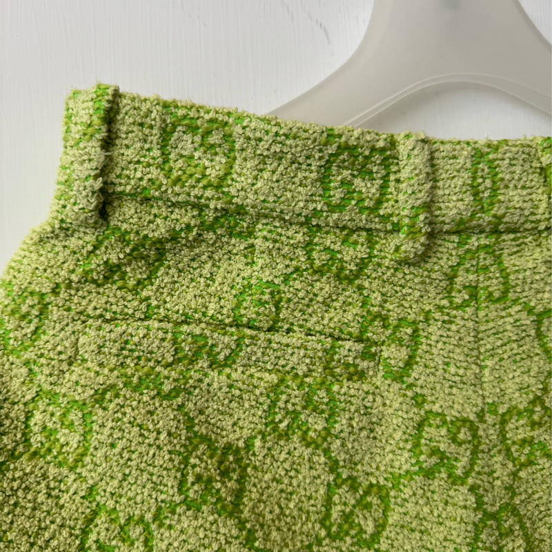 Gucci螢光綠雙G短褲42號-6