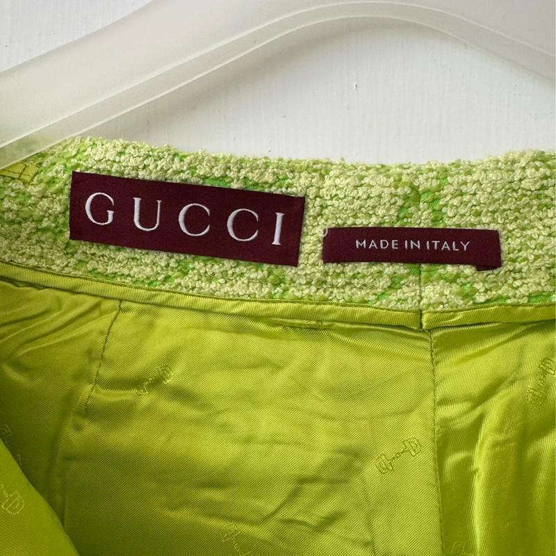 Gucci螢光綠雙G短褲42號-8