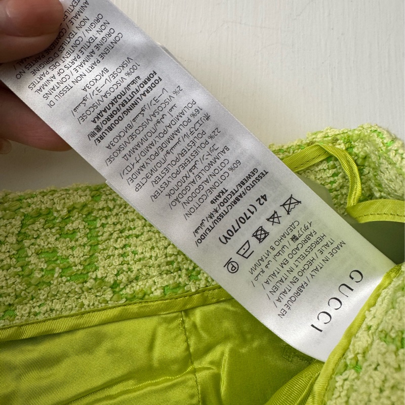 Gucci螢光綠雙G短褲42號-9