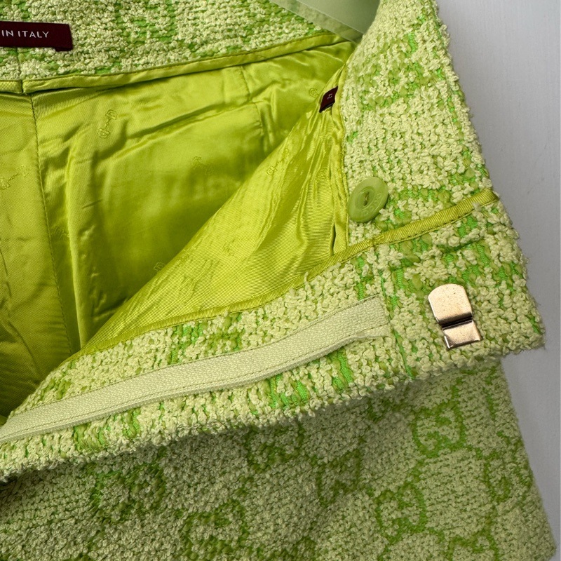 Gucci螢光綠雙G短褲42號-13