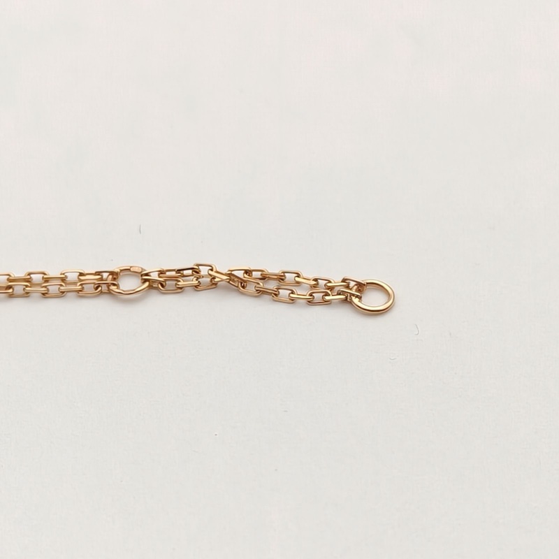 CARTIER 18K玫瑰金鑽石玫瑰金圓餅雙鑽手鏈-3