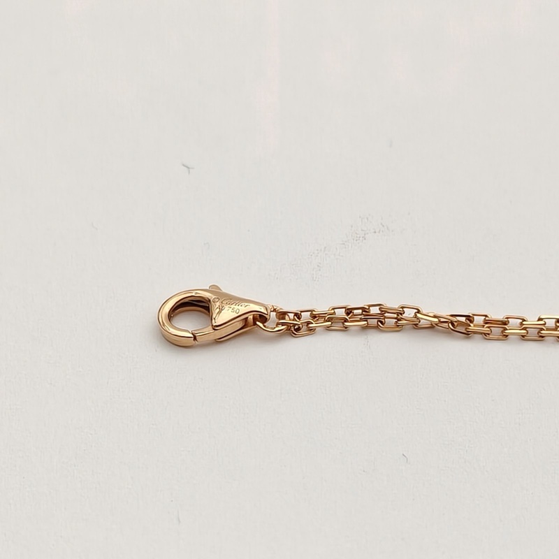 CARTIER 18K玫瑰金鑽石玫瑰金圓餅雙鑽手鏈-4