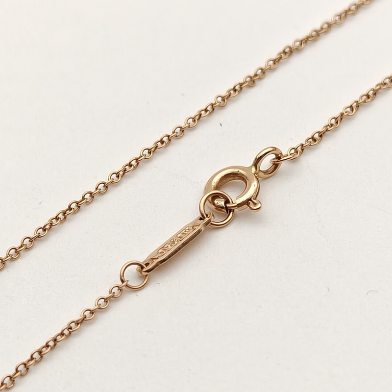 TIFFANY&CO 18K玫瑰金鑽石tiffanykeys系列woven滿鑽項鍊-4