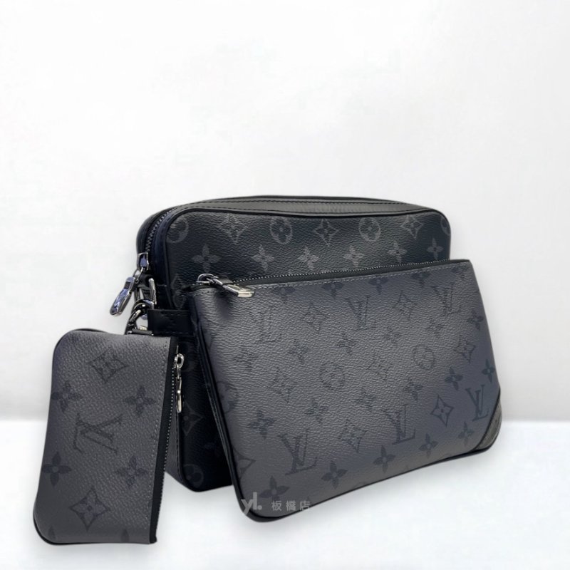 S5335-LV黑灰老花Trio3合1郵差包M69443-1