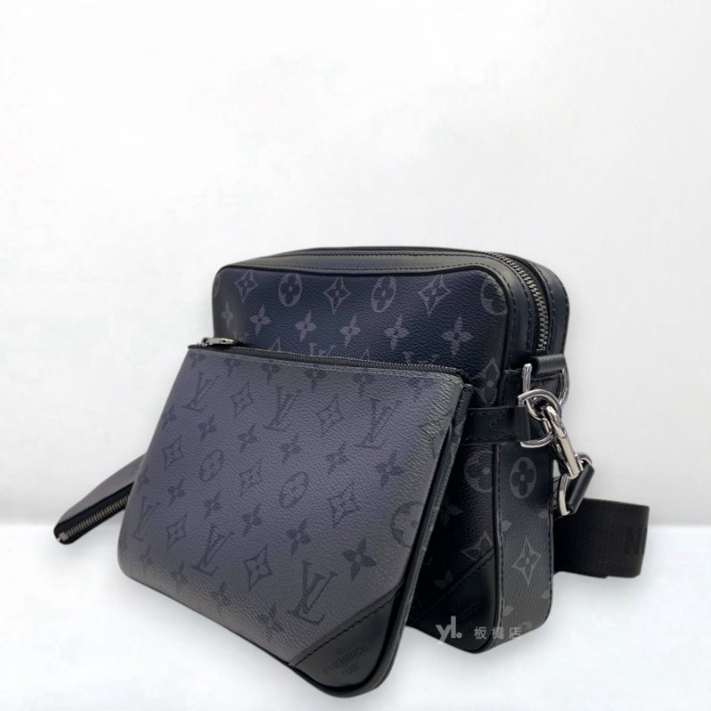 S5335-LV黑灰老花Trio3合1郵差包M69443-2