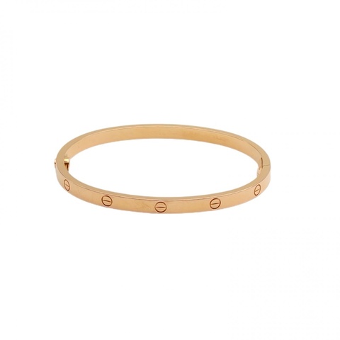 CARTIER LOVE18K金窄版手鐲18K玫瑰金15號