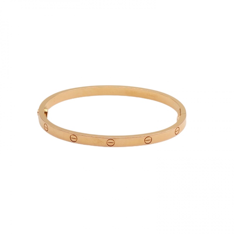 CARTIER LOVE18K金窄版手鐲18K玫瑰金15號-0