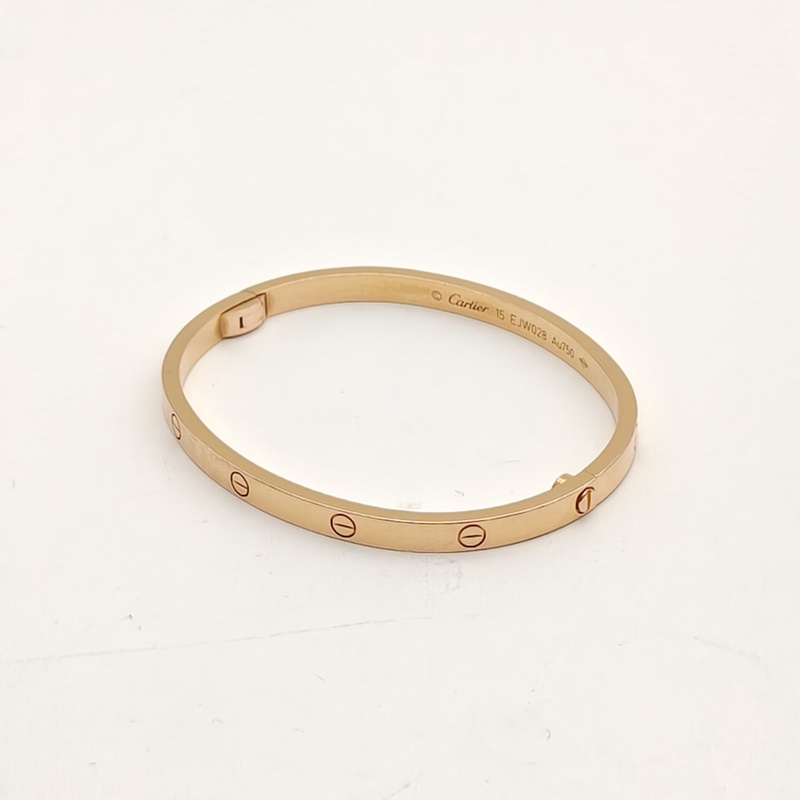 CARTIER LOVE18K金窄版手鐲18K玫瑰金15號-3