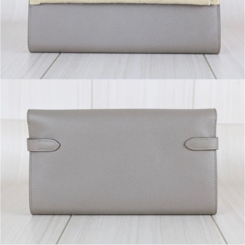「JL精品代購」極新 Hermes 木偶灰 Kelly 長夾-3