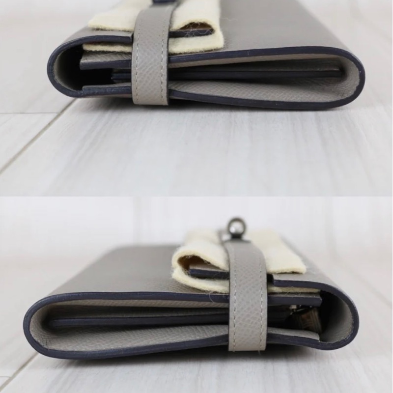 「JL精品代購」極新 Hermes 木偶灰 Kelly 長夾-5