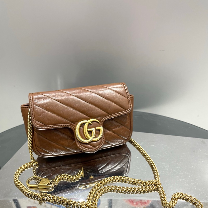 GUCCI古驰 棕色马蒙超迷你GG Marmont-0