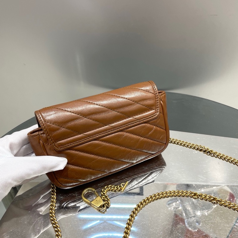 GUCCI古驰 棕色马蒙超迷你GG Marmont-2
