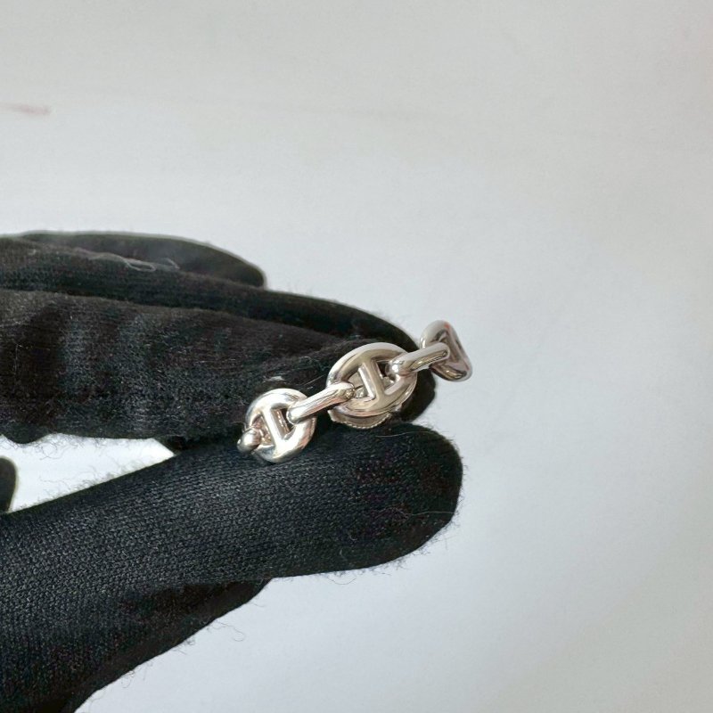 Hermès Chaine d'ancre 豬鼻子 925 純銀 造型 針式 耳環-6