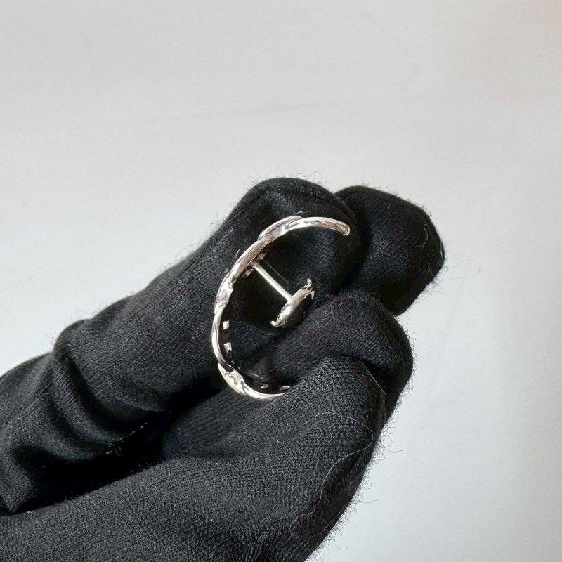 Hermès Chaine d'ancre 豬鼻子 925 純銀 造型 針式 耳環-7