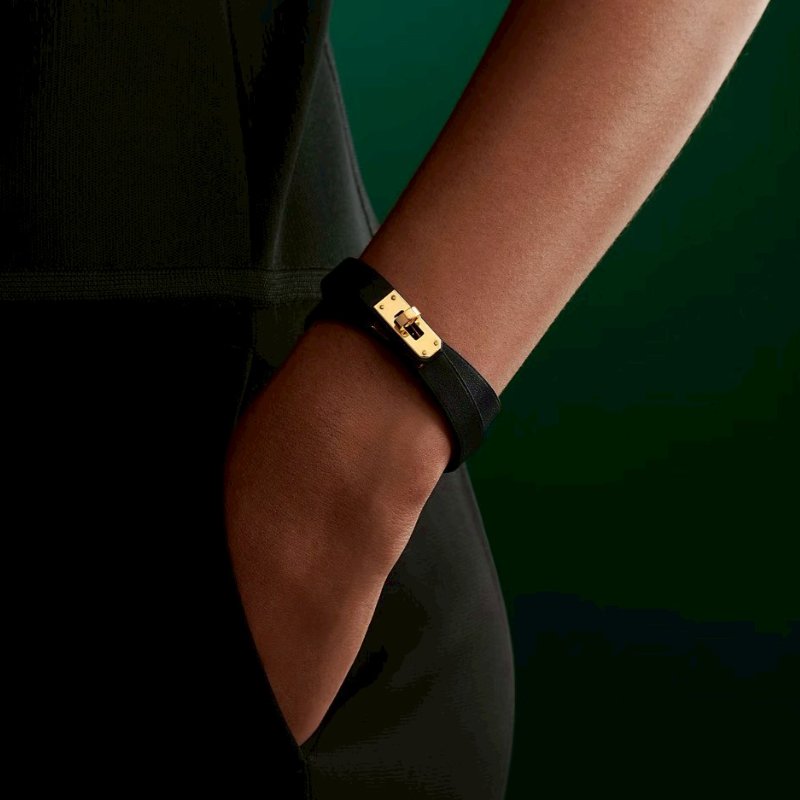 Hermès Mini Kelly Double Tour T2黑色 雙圈 小牛皮 皮革 玫瑰金扣 手環-6