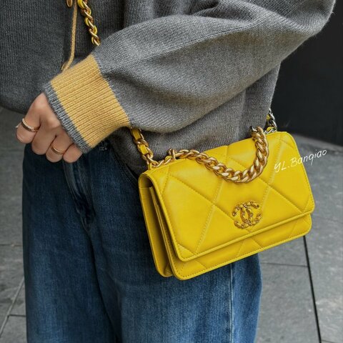 S5345-CHANEL繽紛黃羊皮19系列下蓋WOC