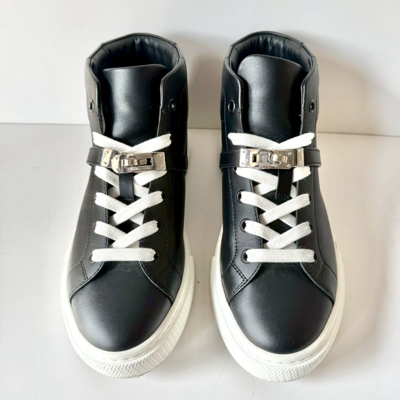 HERMES Day 銀扣 功能性Kelly鞋釦 黑色 小牛皮 37.5號 半筒鞋 運動鞋-2