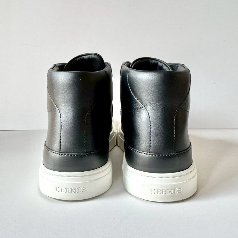 HERMES Day 銀扣 功能性Kelly鞋釦 黑色 小牛皮 37.5號 半筒鞋 運動鞋-3