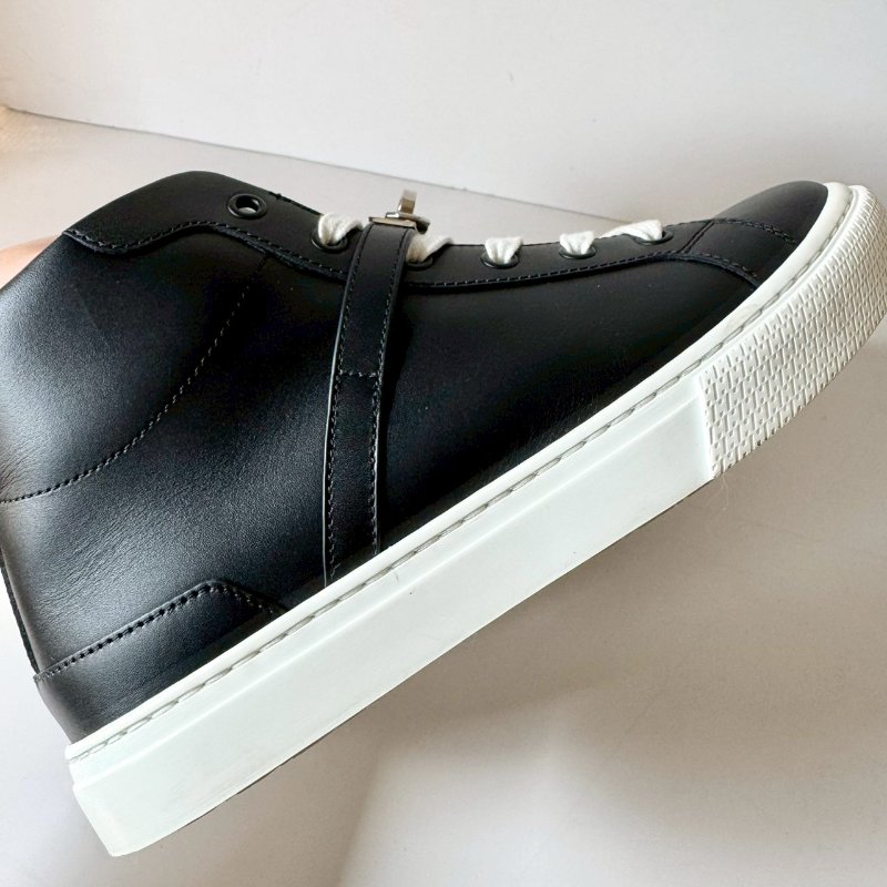 HERMES Day 銀扣 功能性Kelly鞋釦 黑色 小牛皮 37.5號 半筒鞋 運動鞋-5