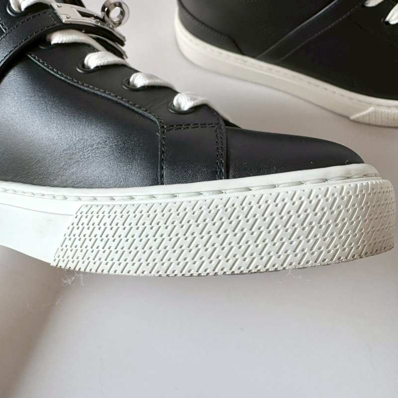 HERMES Day 銀扣 功能性Kelly鞋釦 黑色 小牛皮 37.5號 半筒鞋 運動鞋-7